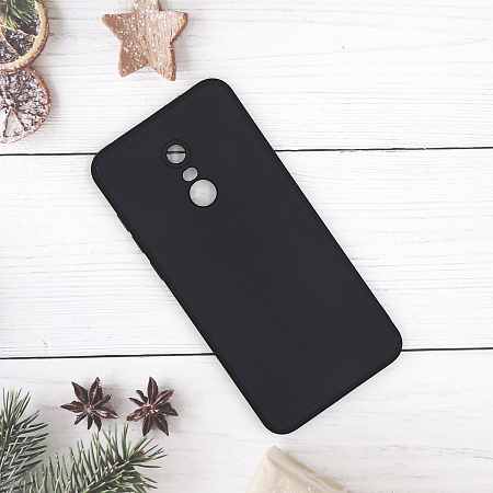 Чехол силиконовый для Xiaomi Redmi 5 Plus, с микрофиброй внутри, с защитой камеры, X-CASE, черный