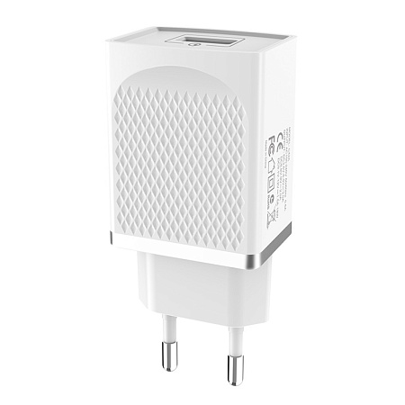 Сетевое зарядное устройство, 1 USB 3.0A (C42A), HOCO, белый