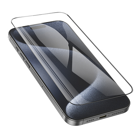 Защитное стекло для iPhone 16 Pro Max, G14, HOCO, Guardian shield series full-screen HD tempered glass, черное