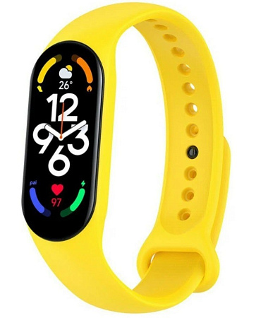 Ремешок на руку для Mi band 5/6/7, силиконовый, желтый