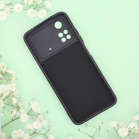 Чехол силиконовый для Xiaomi Poco M4 Pro (4G), good quality, c защитой камеры, X-CASE, черный