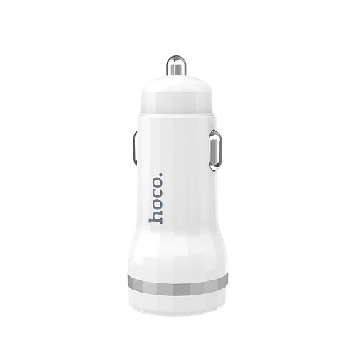 Автомобильное зарядное устройство, 2 USB 2.4A (Z27), HOCO, белый