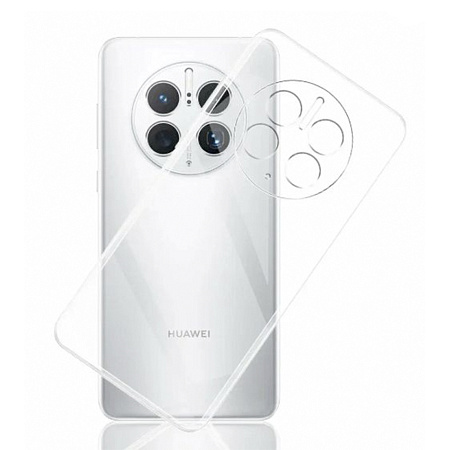 Чехол силиконовый для Huawei Mate 50 Pro, с защитой камеры, прозрачный