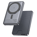 Универсальный Доп. Аккумулятор 5000mAh, Q46, HOCO, 1 PD 20W, беспроводная зарядка, карман для карты, с подставкой, серый