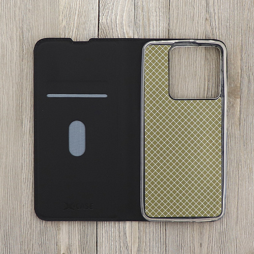 Чехол-книжка для Xiaomi Redmi Note 13 Pro (5G)/Poco X6 (5G), X-CASE, боковой, черный