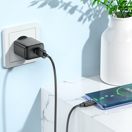 Сетевое зарядное устройство, 1 USB 3.0 QC 18W (CS21A), HOCO, черный