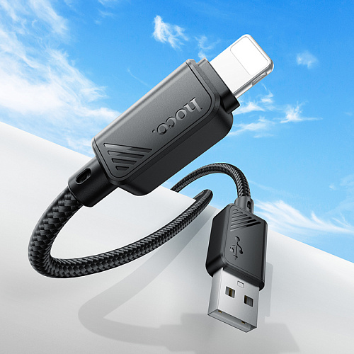 USB дата кабель Lightning, HOCO, X113, 1м, черный