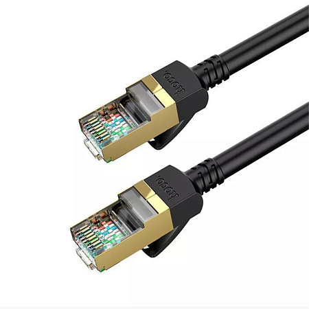 Патч-корд, медная жила, кабель для подключения интернета, 1м, US02, HOCO, черный