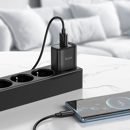 Сетевое зарядное устройство, 1 USB 3.0 QC (C140A), HOCO, черный