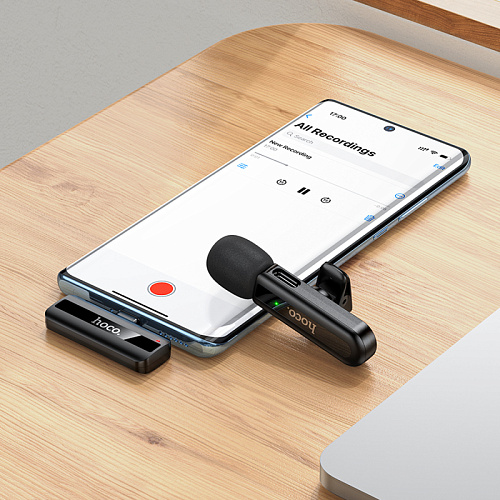 Беспроводной микрофон+приемник для Type-C, L20, HOCO, черный