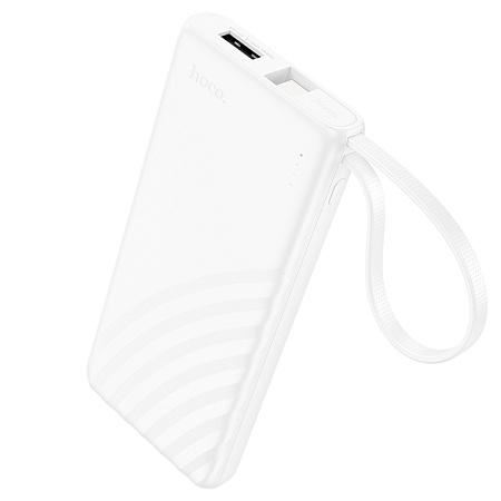 Универсальный Доп. Аккумулятор 5000mAh, J129, HOCO, 1 USB (5V/2A), провод Type-C, белый