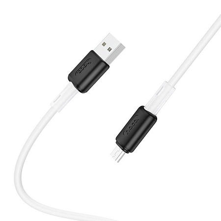USB Кабель Micro, HOCO, X48, силиконовый с пружинкой, белый