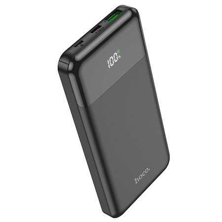 Универсальный Доп. Аккумулятор 10000mAh, J102, HOCO, выход: 1 USB (18W)+1 PD 20W, черный