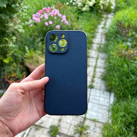 Чехол силиконовый для iPhone 14 Pro Max (6.7), экокожа, DU DU, синий
