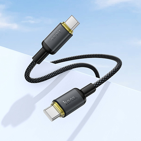 Кабель Type-C на Type-C, HOCO, X128, 1м, 60W, черный