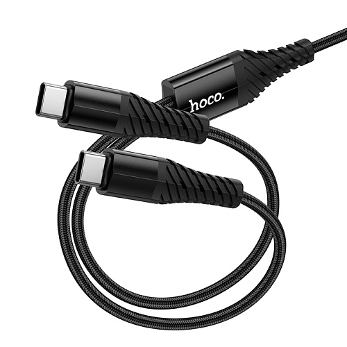Кабель с 1 Type-C на 2 Type-C, X123, HOCO, 5V 3A, цвет черный