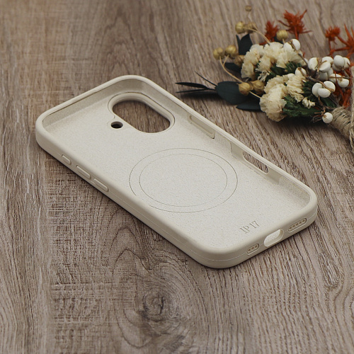 Чехол-накладка для iPhone 17, Silicon Case, магнитный (MagSafe), без лого, X-CASE, бежевый