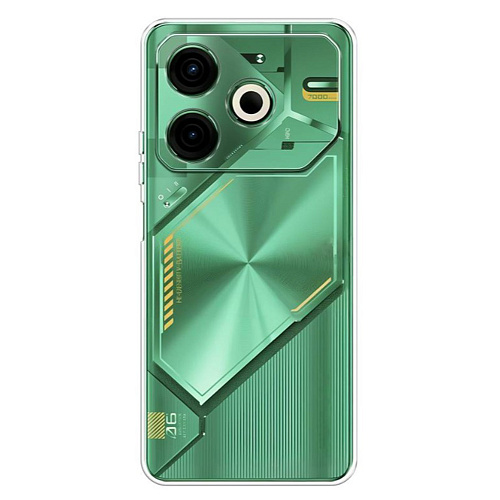 Чехол силиконовый для TECNO Pova 6 Neo (4G), с защитой камеры, X-CASE, прозрачный