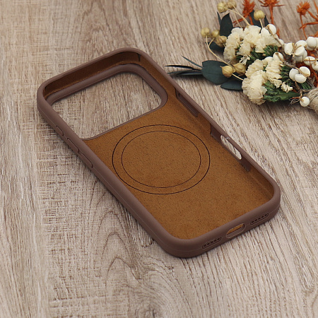 Чехол-накладка для iPhone 17 Pro Max, Silicon Case, магнитный (MagSafe), без лого, X-CASE, коричневый
