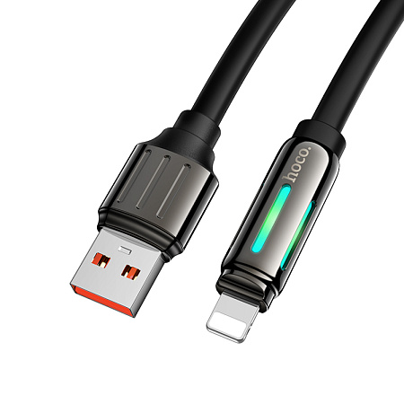 USB дата кабель Lightning, HOCO, U136, 1.2м, черный