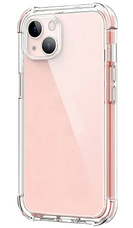Чехол силиконовый для iPhone 13 (6.1), усиленные края, с защитой камеры, X-CASE, прозрачный