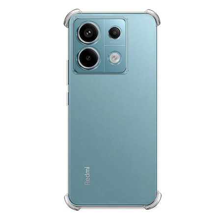 Чехол силиконовый для Xiaomi Redmi Note 13 Pro (5G)/Poco X6 (5G), усиленные края, c защитой камеры, X-CASE, прозрачный