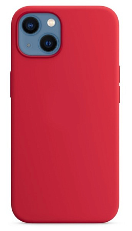 Чехол - накладка для iPhone 13, Silicon Case, без лого, красный