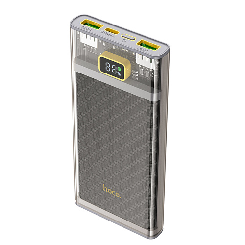 Универсальный Доп. Аккумулятор 10000mAh, J103, HOCO, выход: 2 USB (22.5W)+1 PD (20W), серый
