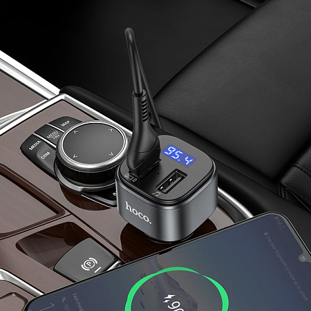 Bluetooth FM модулятор с Bluetooth, E67, HOCO, черный