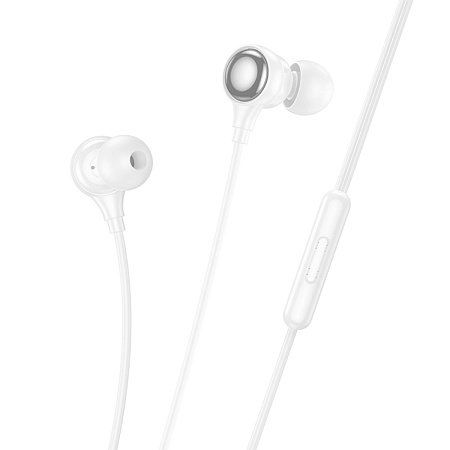 Проводные наушники M116, с микрофоном, Type-C, HOCO, вакуумные, белые