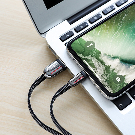 USB дата кабель Lightning, HOCO, U74, 1.2m, черый