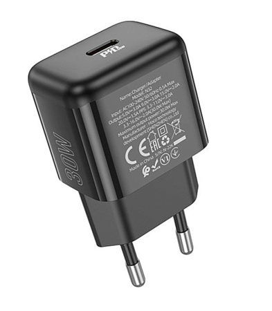 Сетевое зарядное устройство, 1 PD 30W (N32), HOCO, Type-C to Type-C, черный