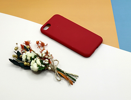 Чехол - накладка для iPhone 7/8/SE (2020), Silicon Case, без лого, бордовый