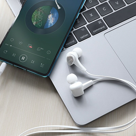 Проводные наушники M66 Passion in-line control eaphones, HOCO, белый