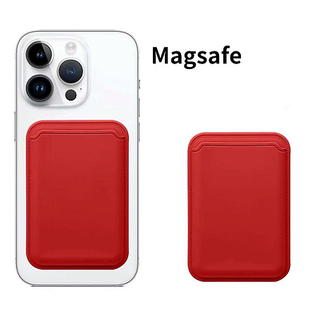Чехол для карт (MagSafe), без лого, силиконовый, X-CASE, красный
