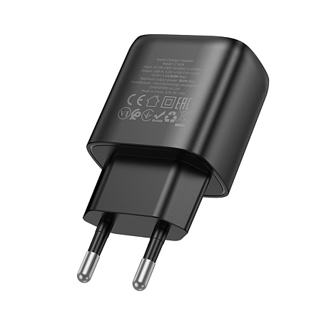 Сетевое зарядное устройство, 1 USB 3.0 QC (C140A), HOCO, черный