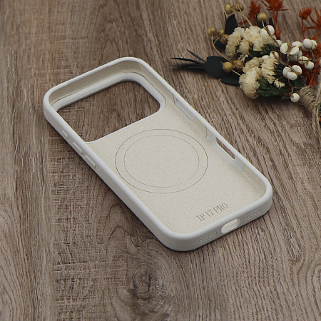 Чехол-накладка для iPhone 17 Pro, Silicon Case, магнитный (MagSafe), без лого, X-CASE, белый