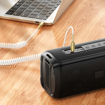 AUX Audio кабель 3,5 мм, UPA31, HOCO, витой, белый