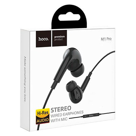 Проводные наушники M1 Pro Original series earphones, вакуумные с микрофоном, HOCO, черные