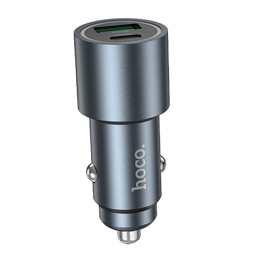 Автомобильное зарядное устройство, 1 USB QC3.0 18W, 1 PD 30W (Z60), HOCO, серый