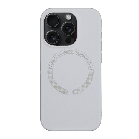 Чехол-накладка для iPhone 15 Pro, Silicon Case, магнитный (MagSafe), без лого, X-CASE, белый