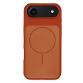 Чехол-накладка для iPhone 17 Air, Silicon Case, магнитный (MagSafe), с дизайном, без лого, X-CASE, оранжевый