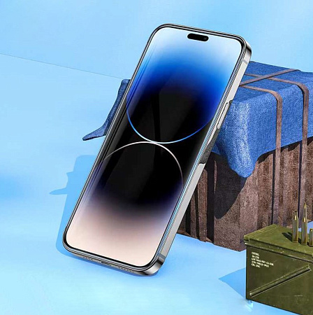 Защитное стекло на iPhone 15 Plus/16 Plus, 9D, черное, X-CASE