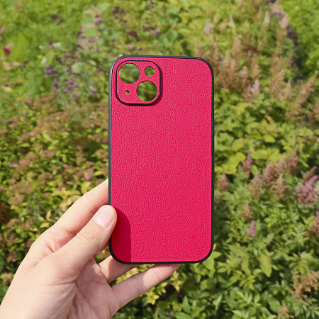 Чехол силиконовый для iPhone 14 (6.1), экокожа, DU DU, красный