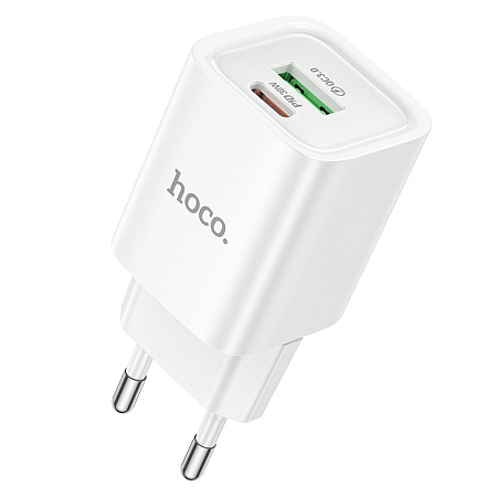 Сетевое зарядное устройство, 1 PD 30W + 1 USB 3.0 QC (C149A), HOCO, мини, белый