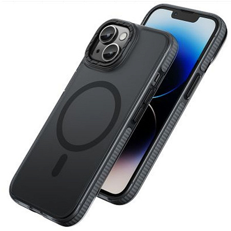 Чехол для iPhone 15, TPU+PC board + TPE, Магнитный (MagSafe), AS2, HOCO, черный