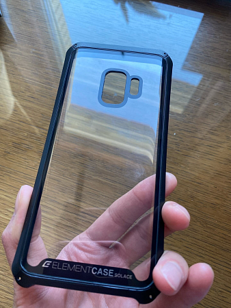 Чехол - накладка для Samsung S9, Element Сase, противоударный, прозрачный с черным