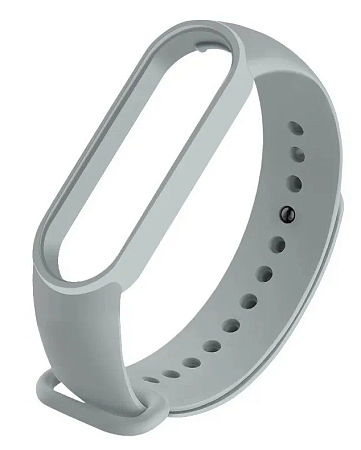 Ремешок на руку для Mi band 5/6/7, силиконовый, серый