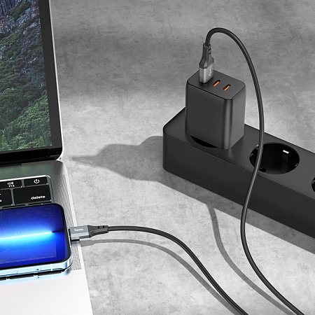 USB дата кабель Lightning, HOCO, X92, 3M, силиконовый, черный