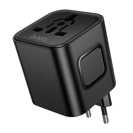 Переходник на розетку (все виды), AC29, HOCO, выход: 1000W, цвет черный